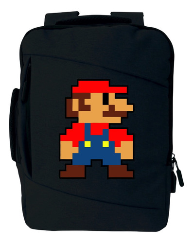 Morral Mario Bros Pixel Maleta Bolso De Espalda Serie Black