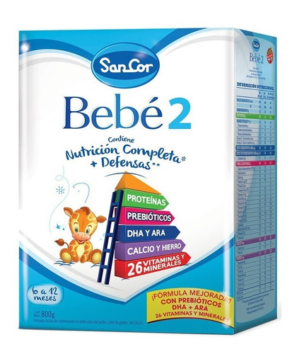 Sancor Bebe 2 Leche En Polvo Estuche De 800g De 6 A 12 Meses