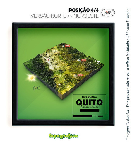 Quito (equador) - Mapa 3d Infograf - 4 Quadros 15cm