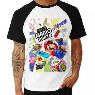 Camiseta Raglan Super Mario Party Switch