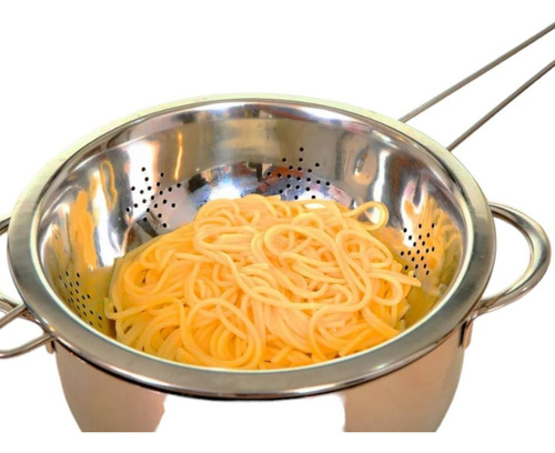 Kit 4 Escorredor D/salada Arroz Macarrão 20cm C/cabo Inox