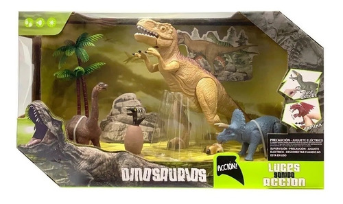 Set De Dinosaurios T-rex Con Luz Y Sonido 7096 Jurásico 