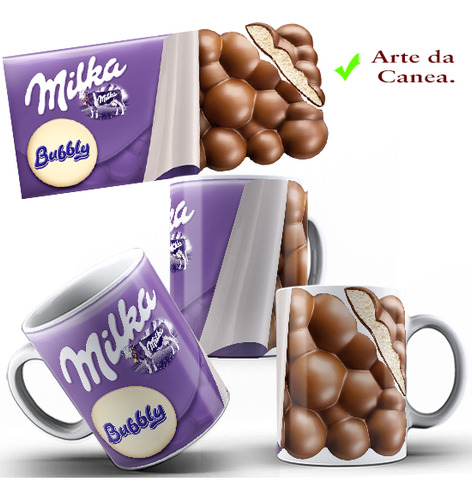 Caneca Personalizada Chocolate Milka Bubbly Páscoa E Caixa