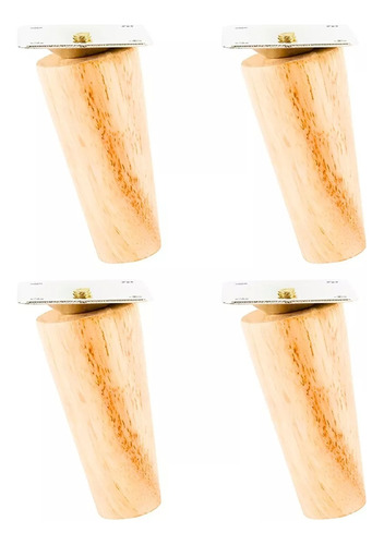Pack 4 Pata De Madera Maciza Para Mueble 10cm