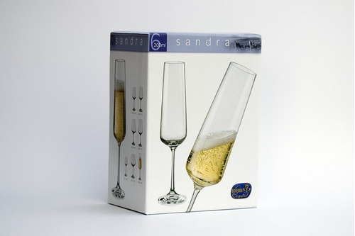 Copas Champagne Cristal Bohemia Original Setx6 Sandra 200ml