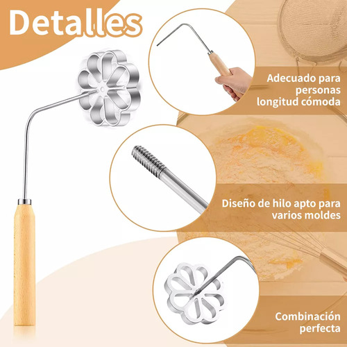 Moldes Para Bollos Con Mango De Madera Para Galletas, 6 Unid
