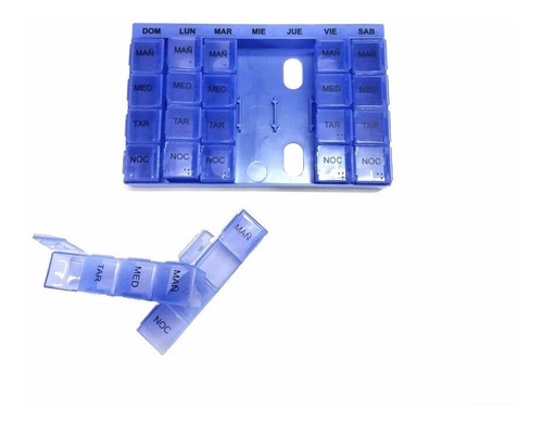Imagen 1 de 4 de Pastillero Semanal 4 Comidas Azul