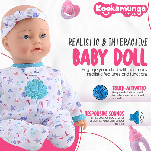 Muñeca Interactiva Kookamunga Kids De 16 Pulgadas Con Sonido