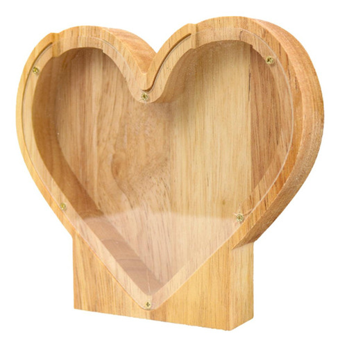 Hucha De Madera Con Forma De Corazón, Caja De Billetes