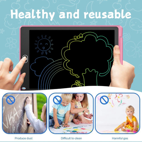 Lousa Digital Infantil Lcd Colorida 12 Polegadas