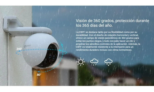 Imagen 5 de 10 de Camara Wifi Ezviz 1080p Exterior Motorizada C8pf + Memo 64gb