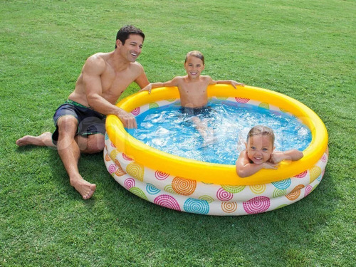 Pileta Inflable Intex De 3 Aros Anillos Intex 147 X 33 Cm Color Multicolor