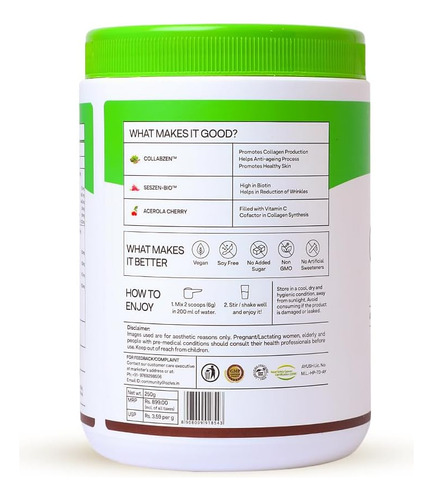 Construtor De Colágeno À Base De Plantas De Oziva Com Biotin