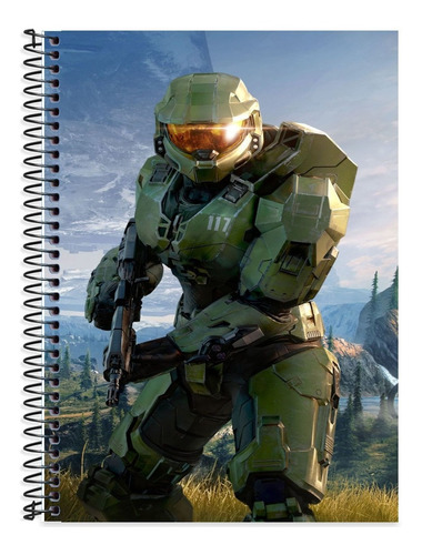 1 Caderno 1 Matéria Halo Infinite Kit Com Caneta E Lápis