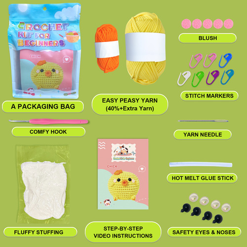 Kit De Ganchillo Para Pollitos Principiantes Kit De Ganchill