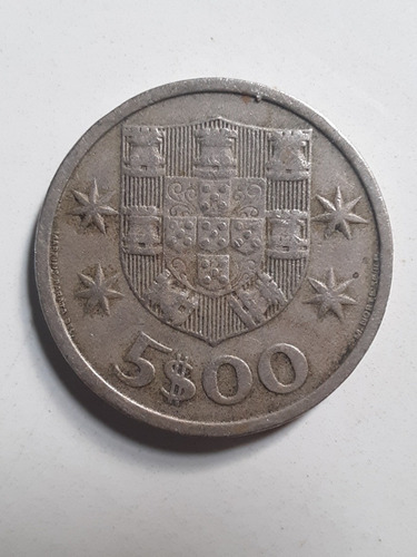 Moneda  Antigua De 5 Escudos Portugal Año  1964