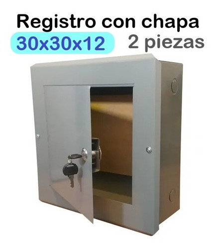 2 Pack Registro Telefónico Alarma 30x30x12cm Con Chapa