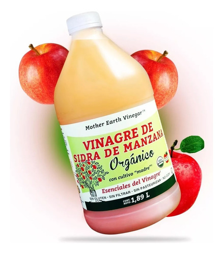 Vinagre De Sidra De Manzana Orgánico Mother Earth 1.89 L