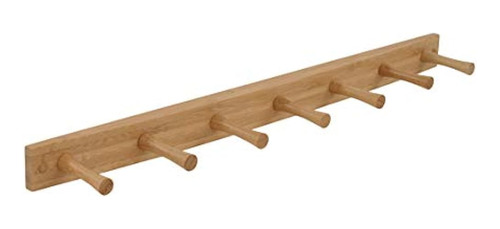 Spectrum Diversified Wood Wall Hook Rack 7 Clavijas De Bambú