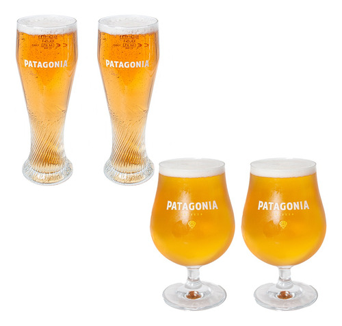 Vasos Riegsee 500 Ml + Copas Tulipa 473 Ml Patagonia Cerveza