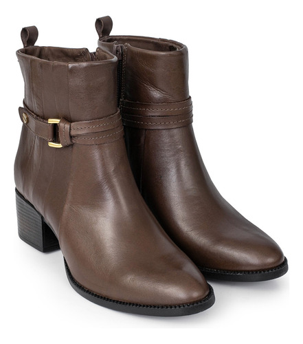 Bota Mujer Cuero Borcego Confort Botineta Clasica Briganti