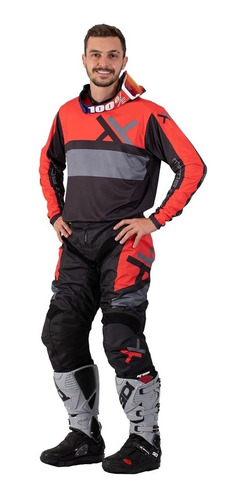 Kit Camisa Calça Mattos Racing Assimilate Motocross Vermelho