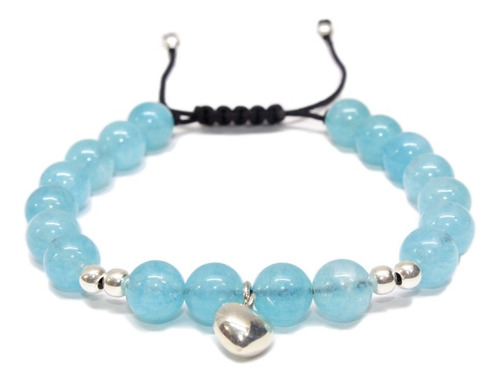 Hermosa Pulsera Con Piedras Cristal Ojo De Gato Azul B163