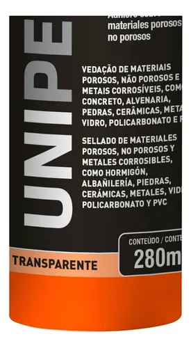 Sellador de silicona 100% vidrio neutro 280 g transparente Unipega