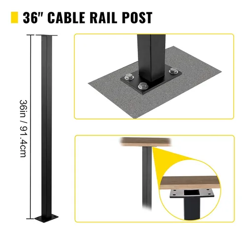 - Poste De Riel De Cable, 91,4 X 3,8 X 3,8 Cm, Cable De...
