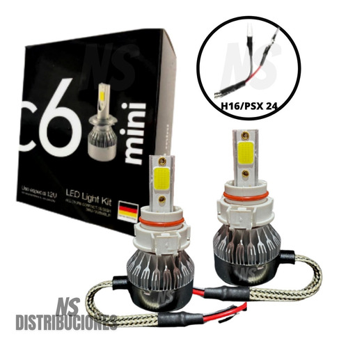 Kit Cree Led C6 Mini Disipador Blanco Frio H1 H3 H7 H11 9005