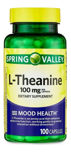 L Teanina 100mg Spring V L Theanine Salud Emocional 100 Caps Sabor Neutro