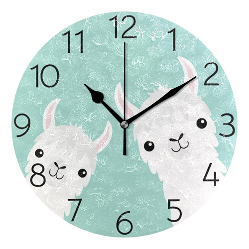 Susiyo Animal Lindo Llama Alpaca Reloj De Pared Silencioso R