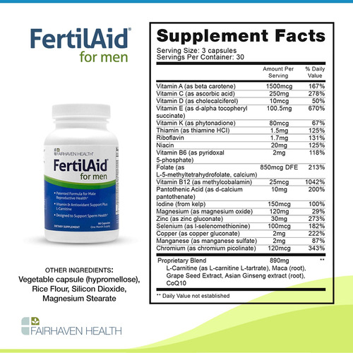 Suplemento De Fertilidad Fairhaven Health Fertilaid Para Hom