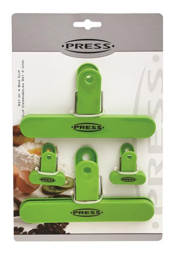 Utensilio Clip Set 4 Press Cocina Hogar