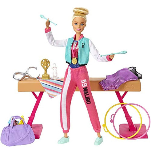 Barbie Muñeca De Gimnasia Y Juego Con Función Giratoria, Bar