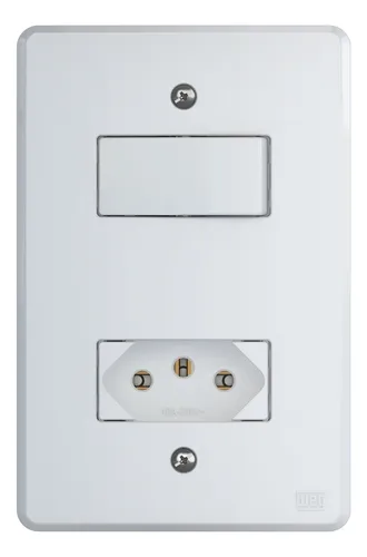 comprar Conjunto Interruptor 1 Tecla Paralelo+ 1 Tomada 10a 250v Weg Cor Branco