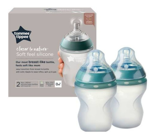 Set De 2 Biberones Tommee Tippee Soft Fiel Silicone 9oz