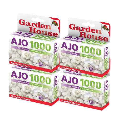 Garden House Ajo 1000 Antioxidante Aumenta Defensas 30 Comp Pack X 4