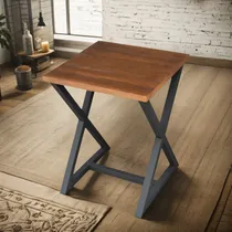Comprar Mesa Lateral Auxiliar Madera Maciza Hierro Campoamor Deco