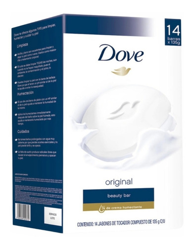 Jabón Corporal En Barra Dove Con Crema Humectante 14 Piezas