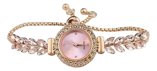 Cartera Mochila Rosa + Reloj De Regalo Promo Día De La Madre Rosa Claro Afelpado Dorado Rosa Claro