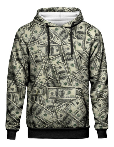 Moletom Capuz Dollar Gangsta Money Illuminati Eua Rap Trap