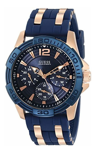 Reloj De Silicona Casual De Acero Inoxidable Guess Para Homb