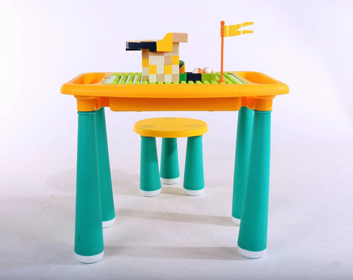 Mesa Didactica Con Juego De Bloques Para Niños Incluye Silla