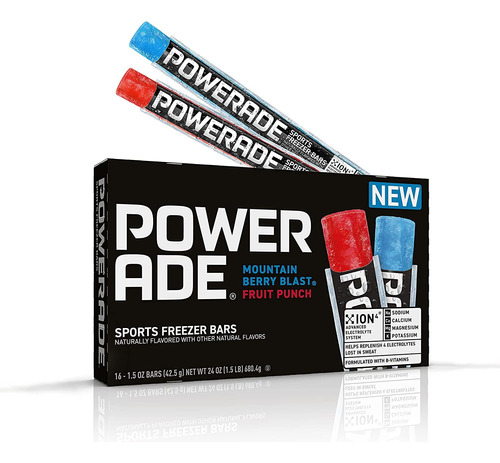 Powerade Sports Freezer Bars, 1.5 Onzas  Refrescantes Paleta