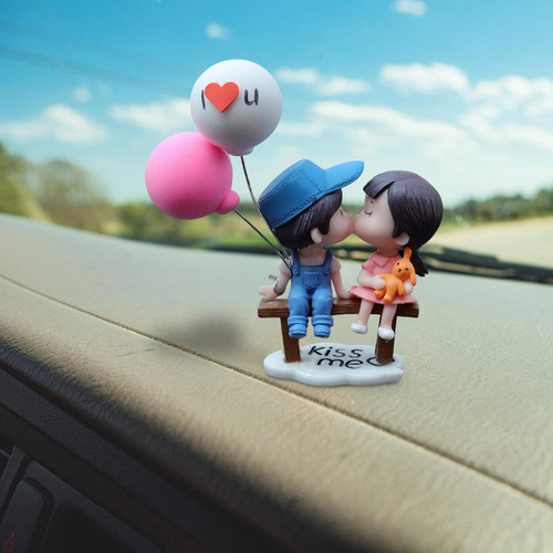 Decoraciones For Salpicadero De Coche Beso Azul Rosado