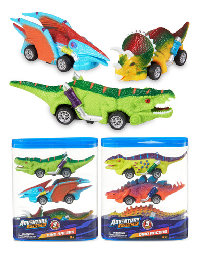 Adventure Force Paquete De 3 Vehículos Dino Racers - Juguete