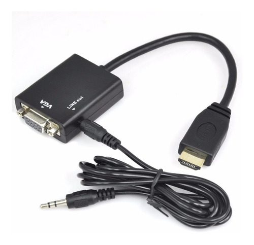 Conversor Hdmi P/ Vga + Saída Áudio P2 