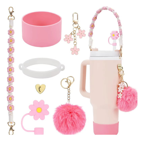 Accesorios Para Vaso Quencher Stanley 30z Y 40oz Rosa Claro