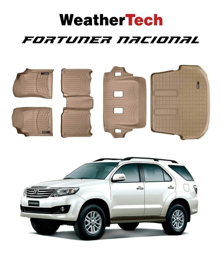 Alfombra Weathertech Fortuner 3 Filas 2012-2019 Beige